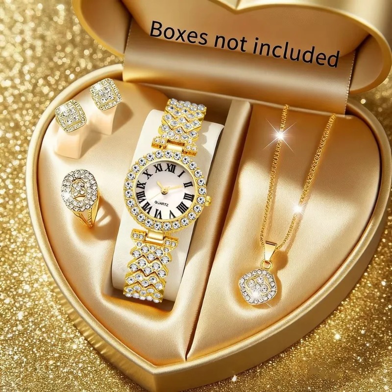 Luxury Watch Organizer - 5PCS Luxury Rhinestone Women's Watch Jewelry