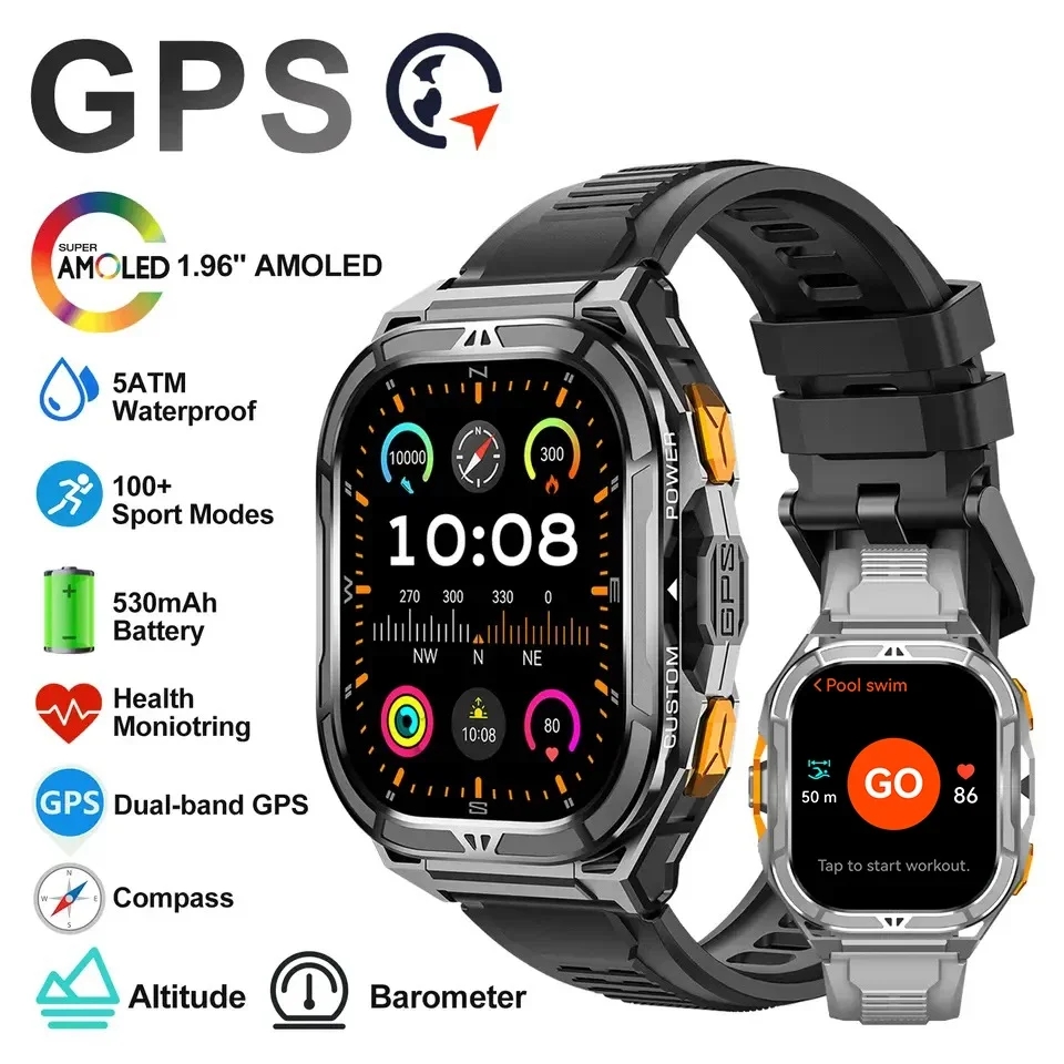 Luxury Watch Korea - Luxury AMOLED Smartwatch Real GPS 5ATM