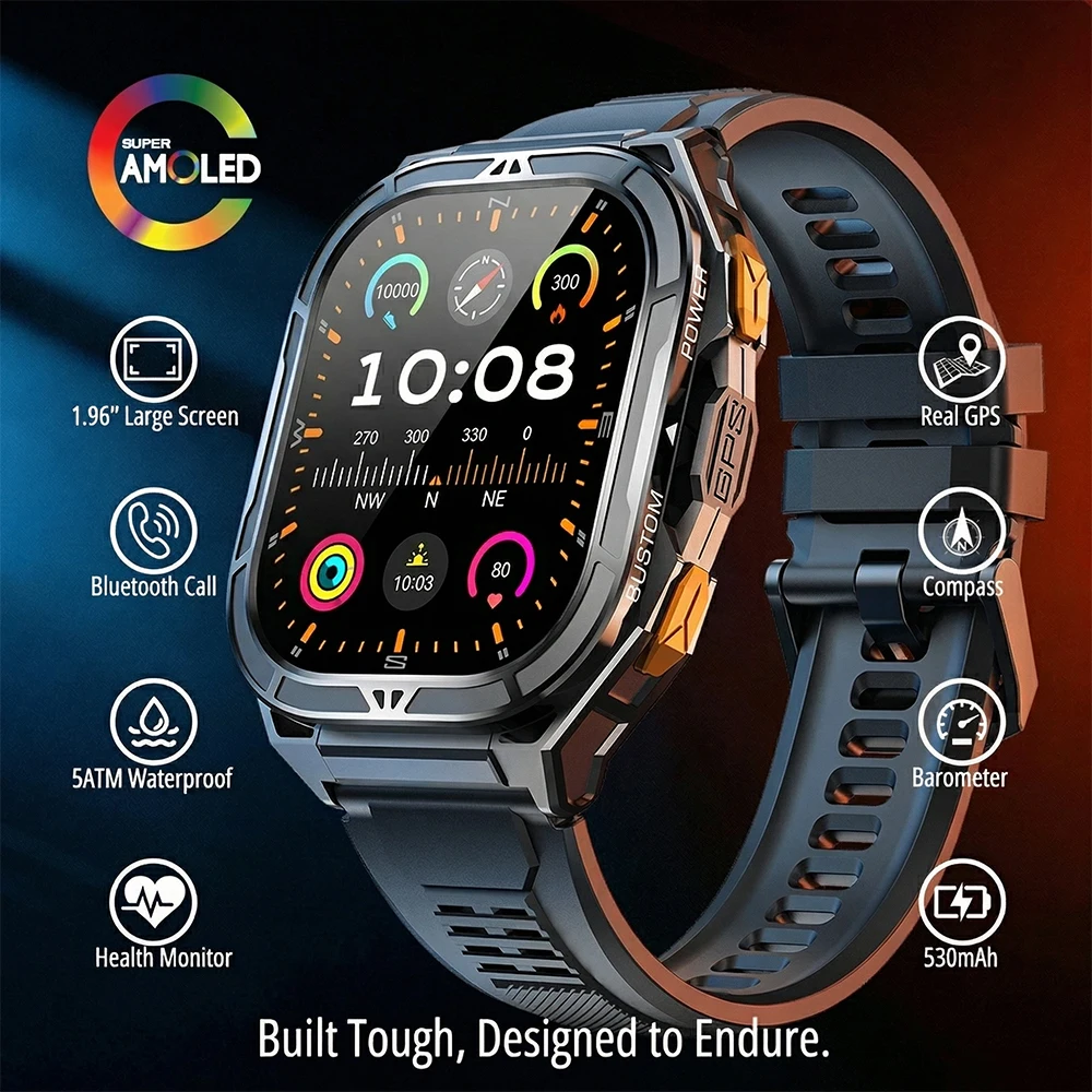 Luxury Watch Korea - Luxury AMOLED Smartwatch Real GPS 5ATM