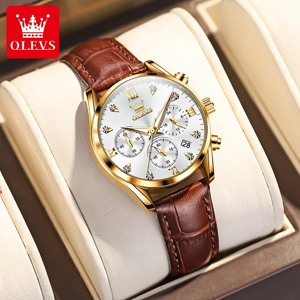 OLEVS 5523 Women's Watches Lea - đánh giá và giá Luxury Watch For Sale