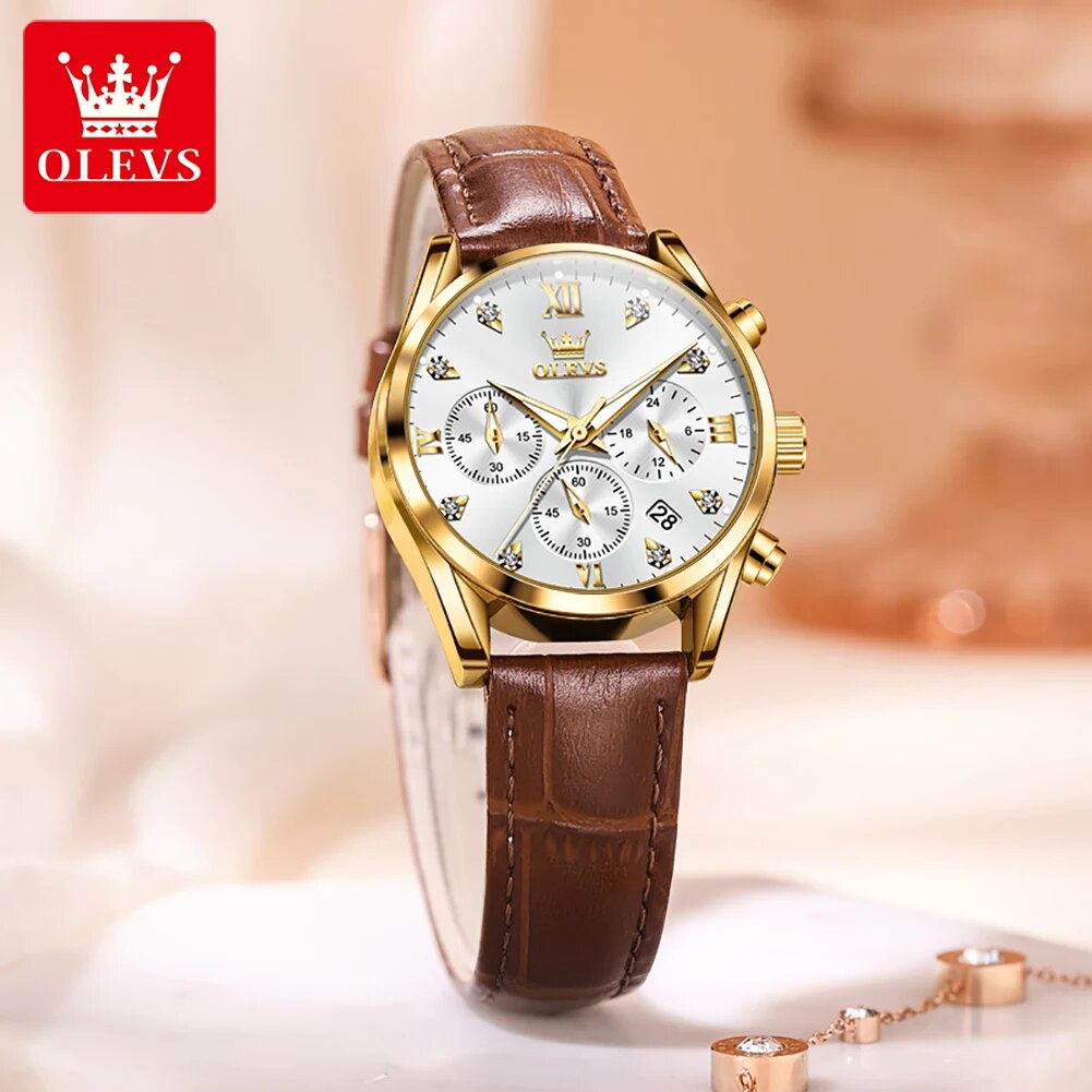 OLEVS 5523 Women's Watches Lea - đánh giá và giá Luxury Watch For Sale