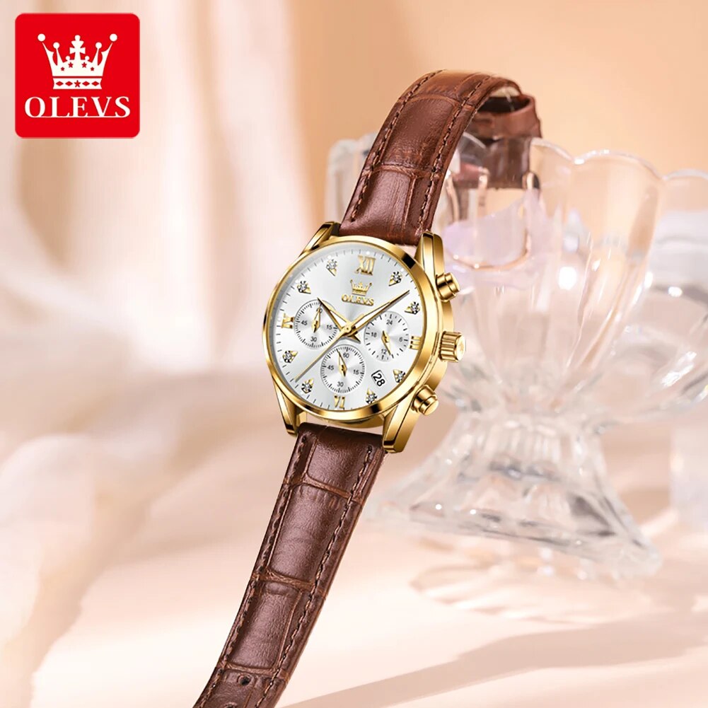 OLEVS 5523 Women's Watches Lea - đánh giá và giá Luxury Watch For Sale