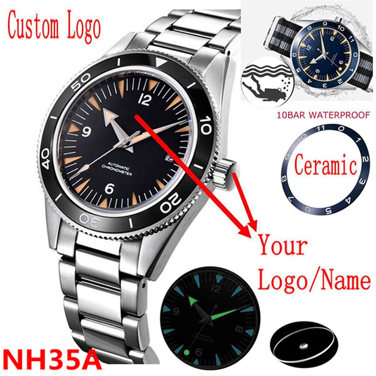 Tùy Chỉnh Logo NH35A Đồng Hồ 1 - đánh giá và giá Luxury Watch Quality