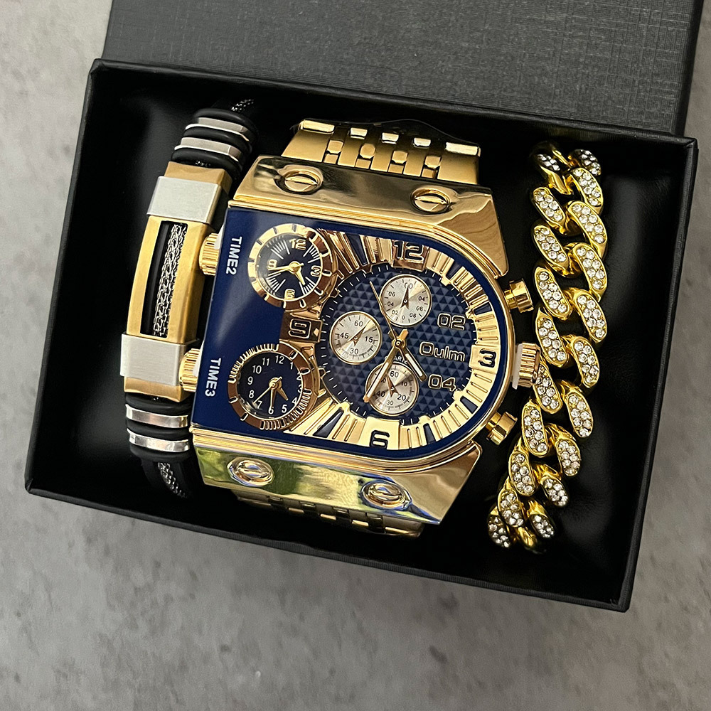 Men's luxury rectangular gold  - đánh giá và giá Luxury Watch Face