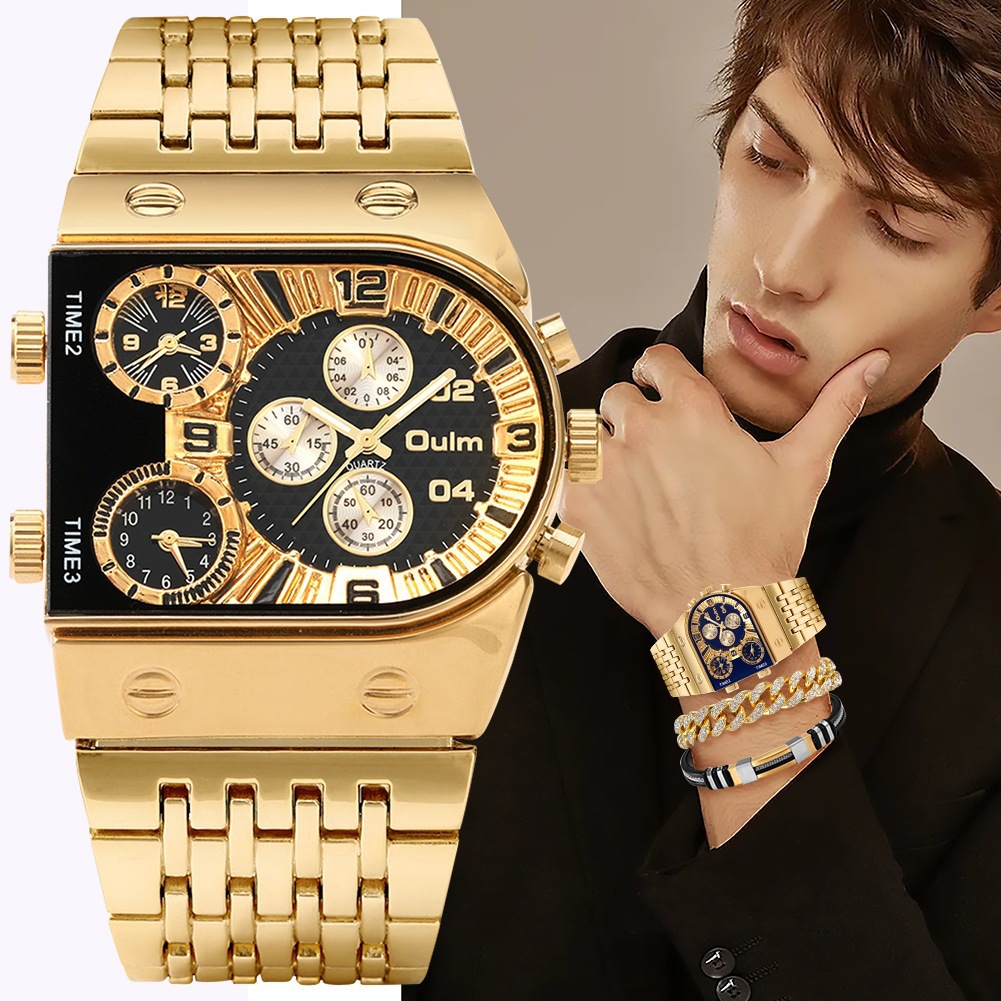 Men's luxury rectangular gold  - đánh giá và giá Luxury Watch Face