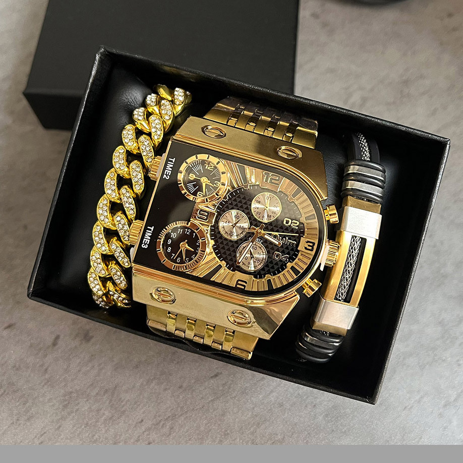 Men's luxury rectangular gold  - đánh giá và giá Luxury Watch Face