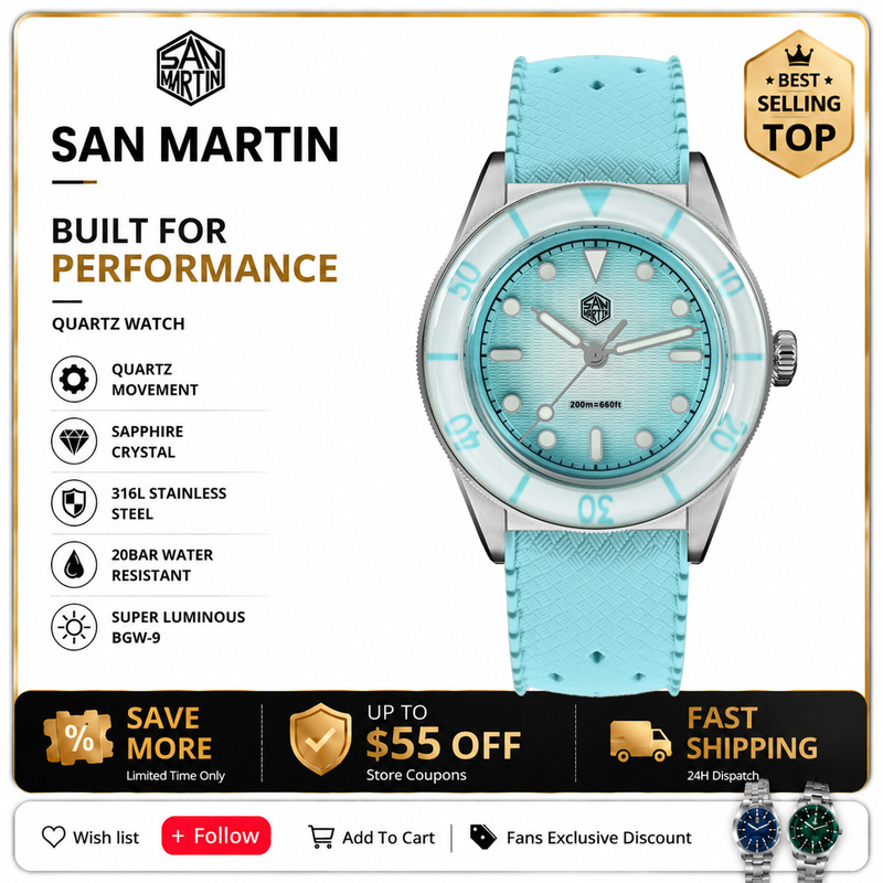 San Martin New Model 32.5mm Wo - đánh giá và giá Guilloché Dial Watch