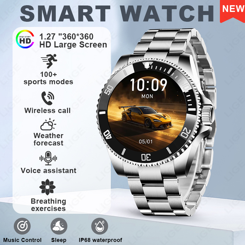 LIGE Smart Watch Luxury Steel  - đánh giá và giá Luxury Watch Korea