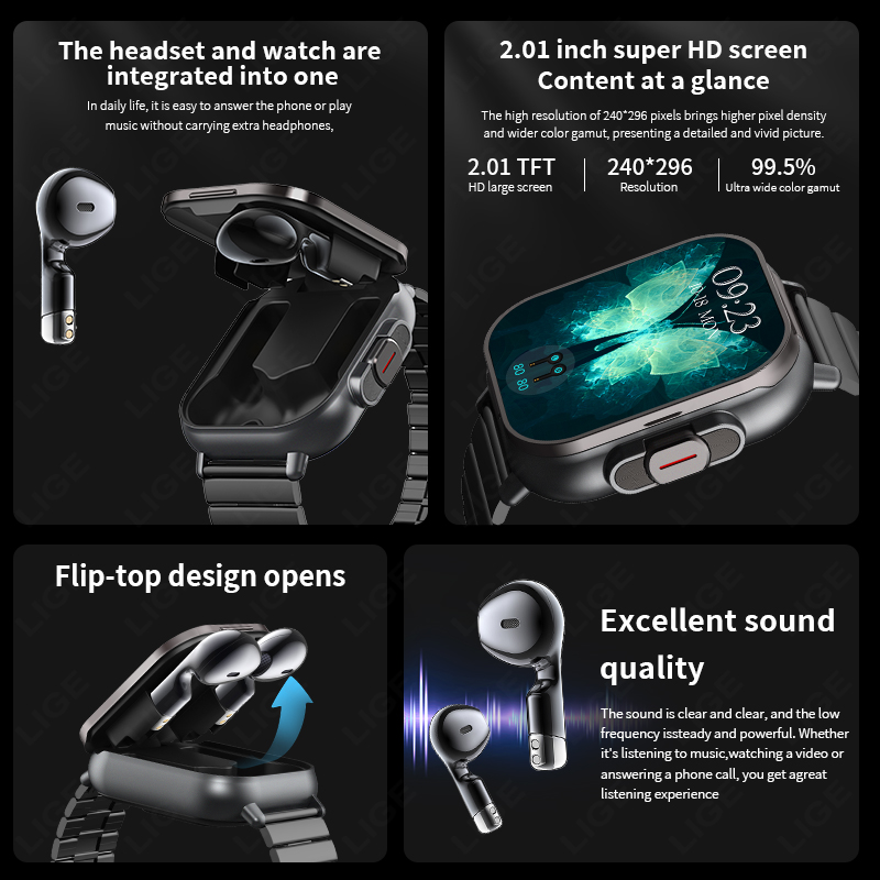 TWS 2in 1 Smart Watch with Hea - đánh giá và giá Luxury Watch Korea