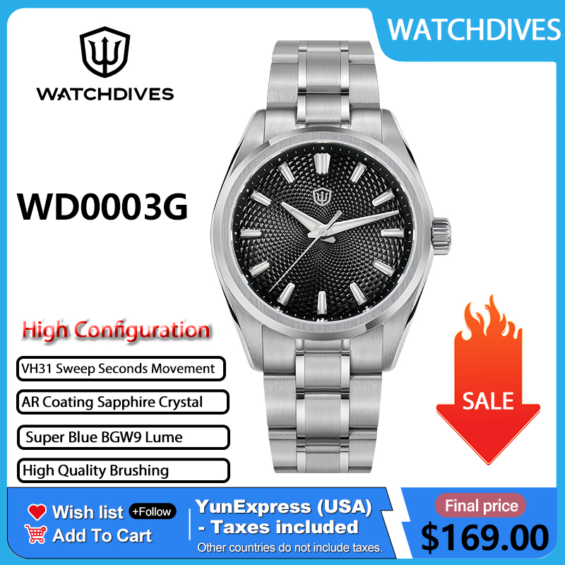 Watchdives WD0003G Guilloche D - đánh giá và giá Guilloché Dial Watch