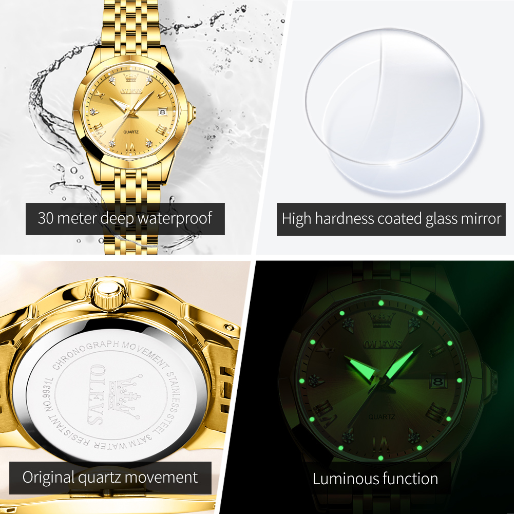 OLEVS Fashion Golden Watch for - đánh giá và giá Luxury Watch For Sale
